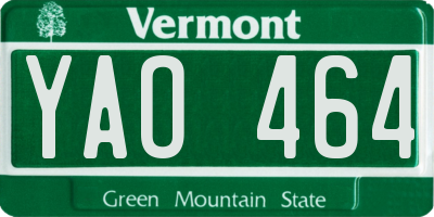 VT license plate YAO464
