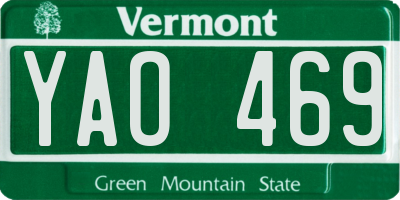 VT license plate YAO469