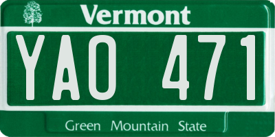 VT license plate YAO471