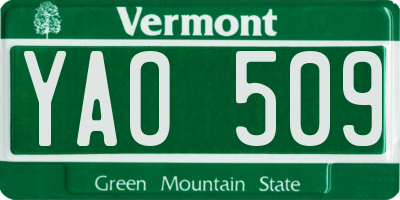 VT license plate YAO509