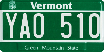 VT license plate YAO510