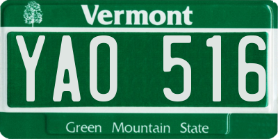 VT license plate YAO516