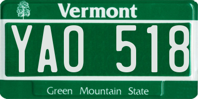 VT license plate YAO518