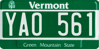VT license plate YAO561