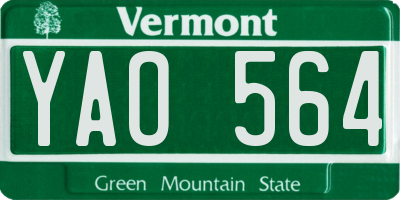 VT license plate YAO564