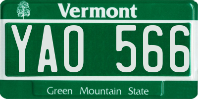 VT license plate YAO566