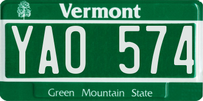 VT license plate YAO574