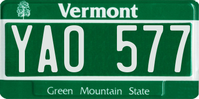 VT license plate YAO577