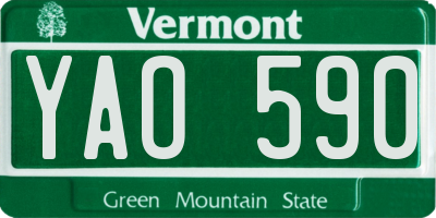 VT license plate YAO590
