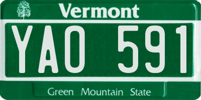 VT license plate YAO591