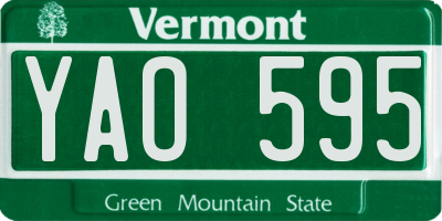 VT license plate YAO595