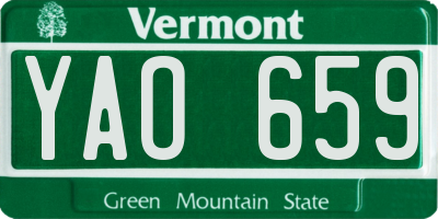 VT license plate YAO659