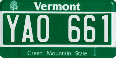 VT license plate YAO661