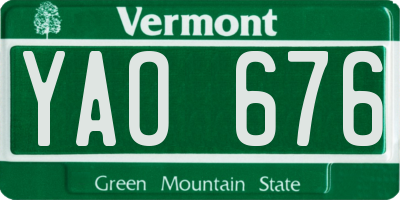VT license plate YAO676