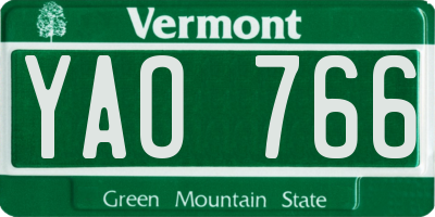 VT license plate YAO766