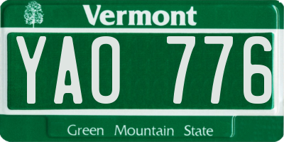 VT license plate YAO776