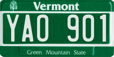VT license plate YAO901