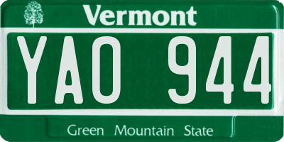 VT license plate YAO944