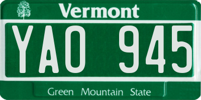 VT license plate YAO945