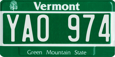 VT license plate YAO974