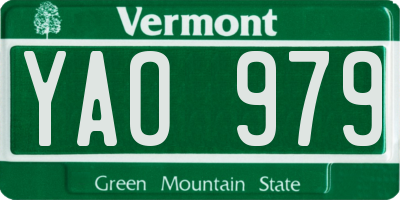 VT license plate YAO979