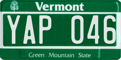 VT license plate YAP046