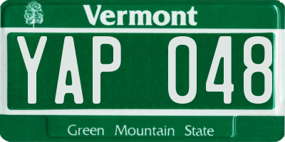 VT license plate YAP048