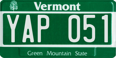 VT license plate YAP051