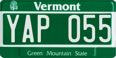 VT license plate YAP055