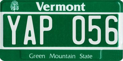 VT license plate YAP056