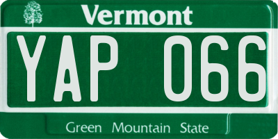 VT license plate YAP066