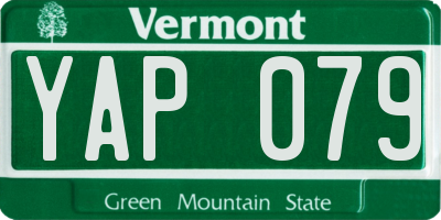 VT license plate YAP079