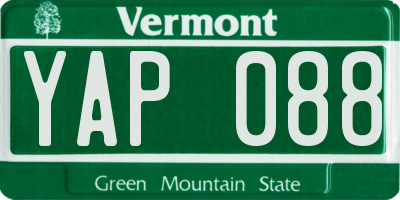 VT license plate YAP088