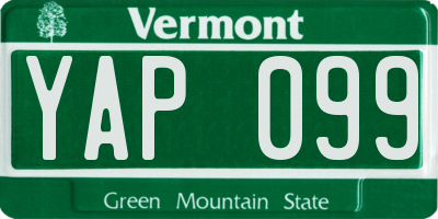 VT license plate YAP099