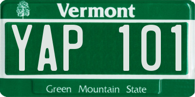 VT license plate YAP101