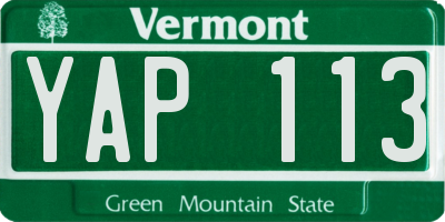 VT license plate YAP113