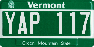 VT license plate YAP117