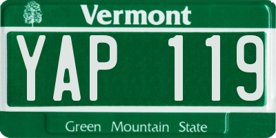 VT license plate YAP119