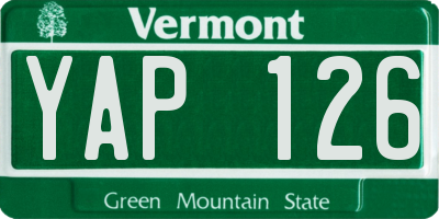 VT license plate YAP126