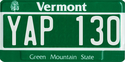 VT license plate YAP130
