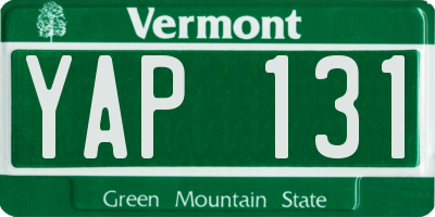 VT license plate YAP131