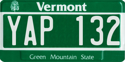 VT license plate YAP132
