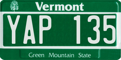VT license plate YAP135
