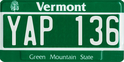 VT license plate YAP136