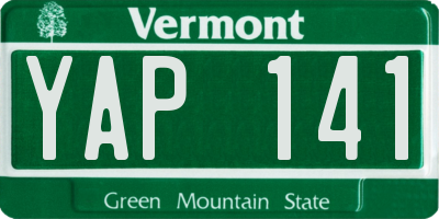 VT license plate YAP141