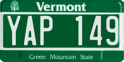 VT license plate YAP149