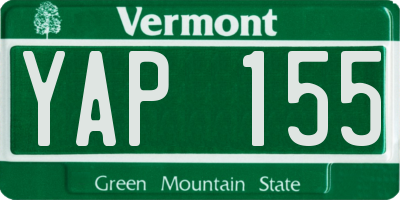 VT license plate YAP155