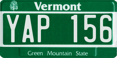 VT license plate YAP156