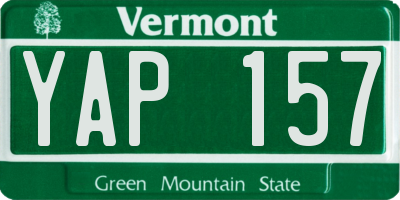 VT license plate YAP157