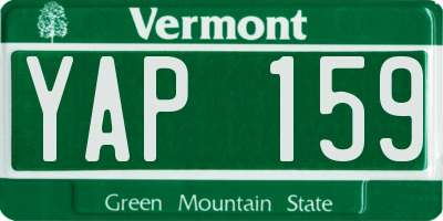 VT license plate YAP159